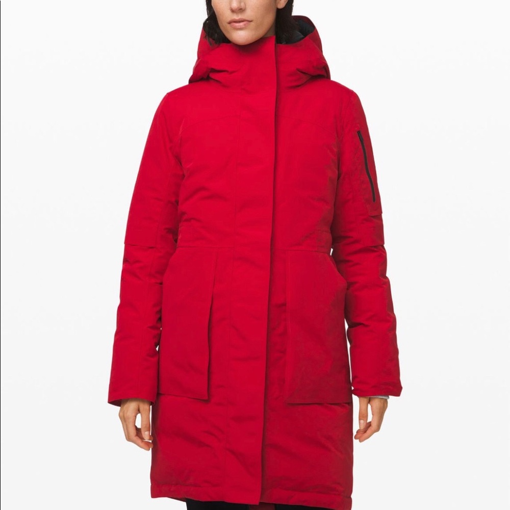 SOLD - Red winter warrior lululemon parka